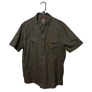 Topo Designs Retro River Shirt Mens Large Green Geometric Vented Breathable